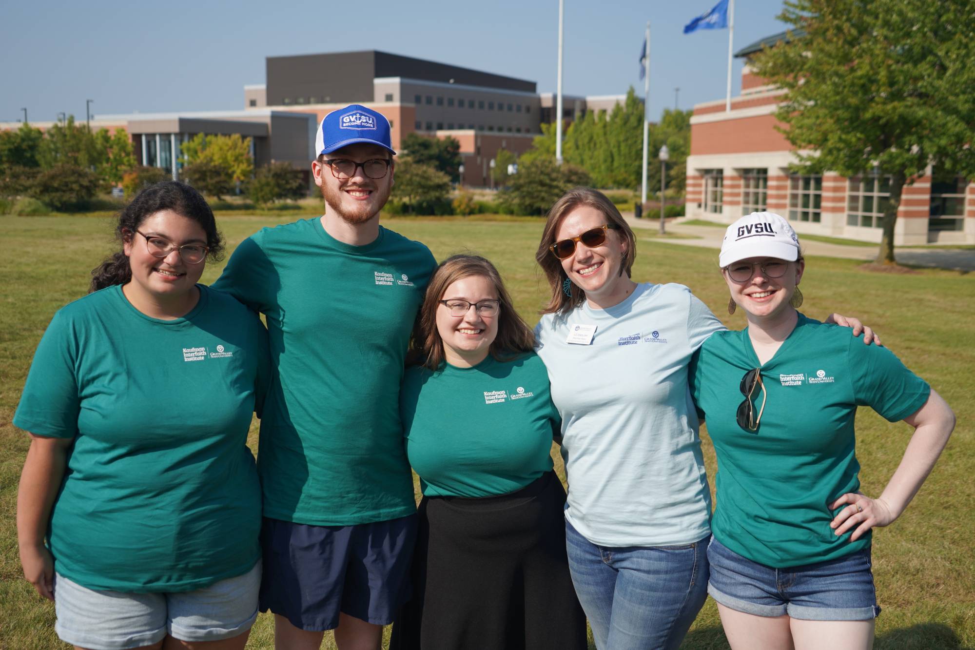 Liz with the board of the Interfaith Student Council - Molly, Franklin, Caitlyn, and Rachel